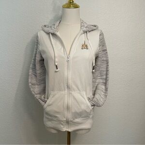 Disney Parks White & Gray Hoodie Castle Zip Up Sweatshirt
